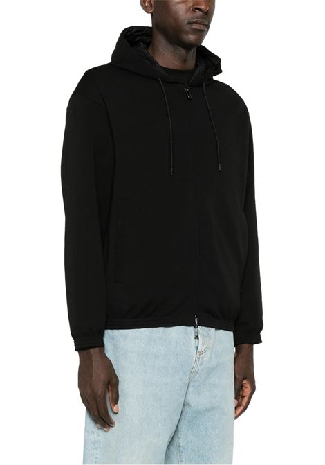 FELPA CON ZIP E CAPPUCCIO IN DOUBLE JERSEY REVERSIBILE EMPORIO ARMANI | Felpe | 6D1MD3 1JHSZ0999